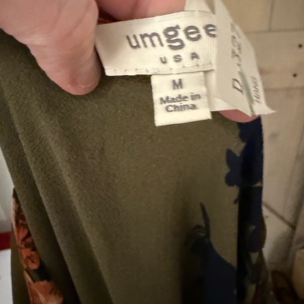 Umgee Olive Floral Long Sleeve Dress - Picture 3 of 11